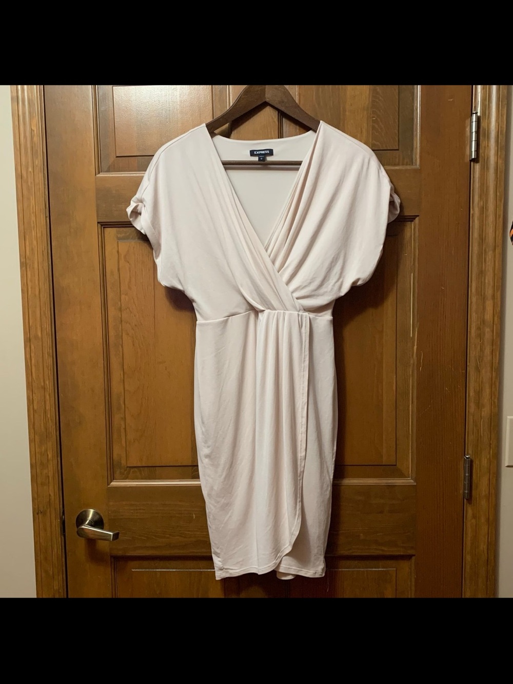 Express Blush Wrap-Front Midi Dress